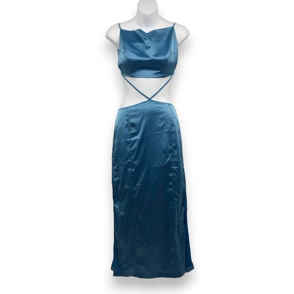 Hansen & Gretel Serpentine Dress XS Waist Cut Out Crisscross Back Strappy NWT